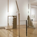 white oak, drywall, metal, glazed ceramic, resin, brass, aluminum, shoelace, wire, duct-tape, ink, household paint, pencil, tools, dimensions variable, 2016
<br>
(installation view from: The Equilibrists, curated by Gary Carrion-Murayari and Helga Christoffersen with Massimiliano Gioni, organized by the New Museum, New York and the DESTE Foundation, Athens in collaboration with the Benaki Museum, Athens)