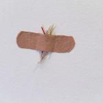 band-aid, wires from broken iPhone charger, brass, dimensions variable, 2016